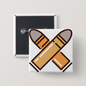 kogel vierkante button 5,1 cm (Voorkant /achterkant)