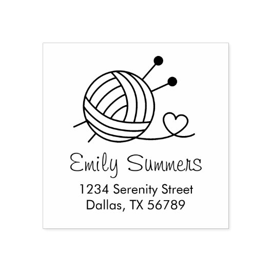 Kogeladres van het Knitting Yarn Craft Rubberstempel (Afrduk)