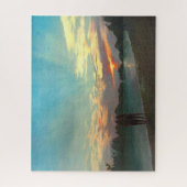 Kogelbak op zonsondergang met een paar-lopen olie  legpuzzel (Verticaal)