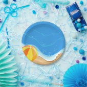 Kogelbal aan de strand papieren bordje (Feest)