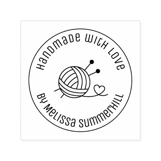 Kogelbal van de Knitting Yarn Craft Handmade with  Zelfinktende Stempel (Design)