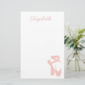 Kogelballetschoenen, balletdanser briefpapier (Staand voorkant)