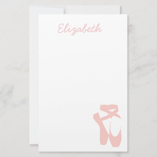 Kogelballetschoenen, balletdanser briefpapier (Voorkant)