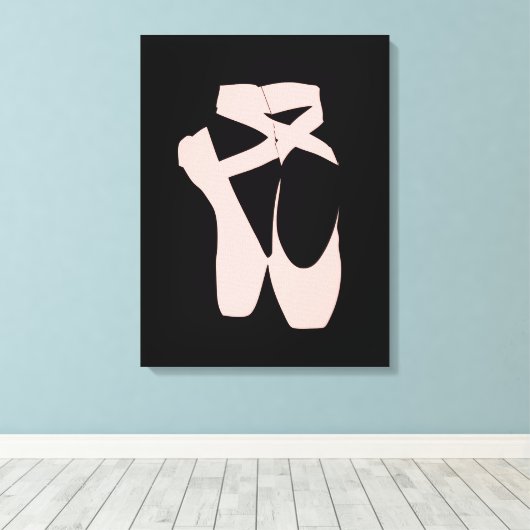 Kogelballetschoenen, balletdanser canvas afdruk (Insitu (Houten vloer))