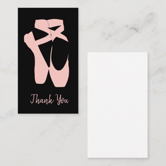 Kogelballetschoenen, balletdanser notitiekaartje (Voorkant / Achterkant)