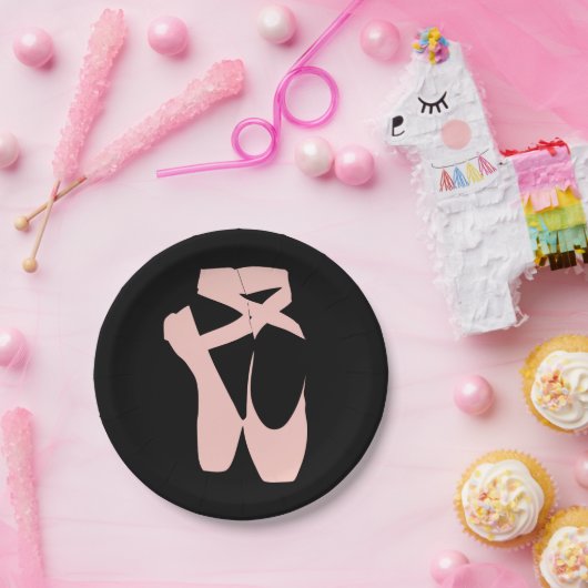 Kogelballetschoenen, balletdanser papieren bordje (Feest)