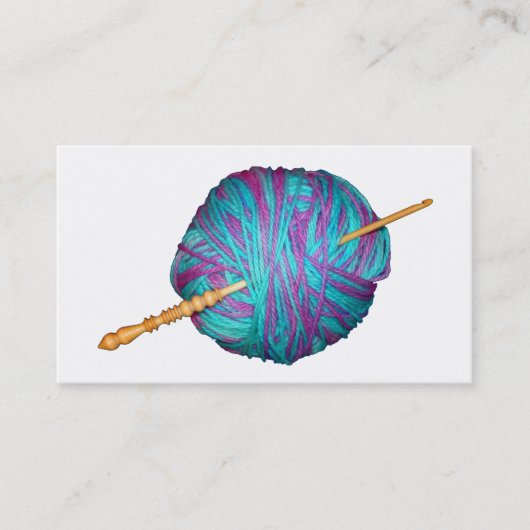 Kogelband en haakhaak, voor een garens visitekaartje (Voorkant)