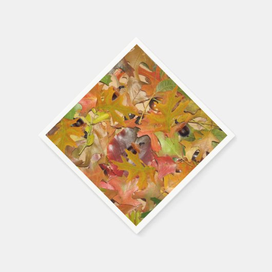 Kogelbladeren en -eikels servetten (Hoek)