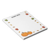 Kogelbladeren en Oranje pompoenen met aangepaste t Notitieblok (Schuin)