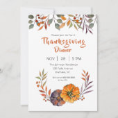 Kogelbladeren en pompoenThanksgiving, uitnodiging (Voorkant)