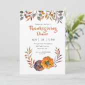 Kogelbladeren en pompoenThanksgiving, uitnodiging (Staand voorkant)