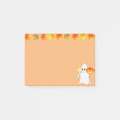 Kogelbladeren, ghost, pompoen en kaars op Sinaasap Post-it® Notes (Voorkant)
