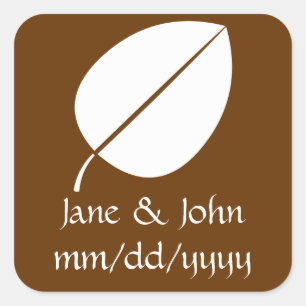 Kogelbladeren in chocolaatsticker vierkante sticker