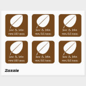 Kogelbladeren in chocolaatsticker vierkante sticker (Vel)