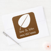 Kogelbladeren in chocolaatsticker vierkante sticker (Envelop)