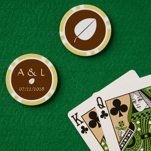 Kogelbladeren in chocolade poker chips (Pokertafel (Dubbel))