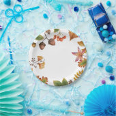 Kogelbladeren met moer- en paarse bladeren Autumn Papieren Bordje (Feest)