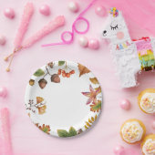 Kogelbladeren met moer- en paarse bladeren Autumn Papieren Bordje (Feest)