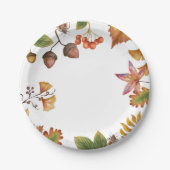 Kogelbladeren met moer- en paarse bladeren Autumn  Papieren Bordje (Voorkant)