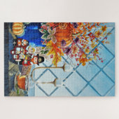 Kogelbladeren, pompoenen, Thanksgiving poppen Legpuzzel (Horizontaal)