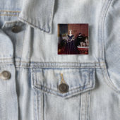 Kogelboon van Mary Todd Lincoln Vierkante Button 5,1 Cm (In situ)
