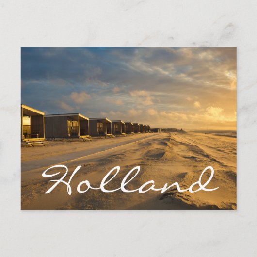 Kogelcabine bij zonsondergang aan de nederlandse k briefkaart (Voorkant)