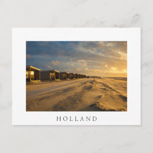 Kogelcabine bij zonsondergang aan de nederlandse k briefkaart