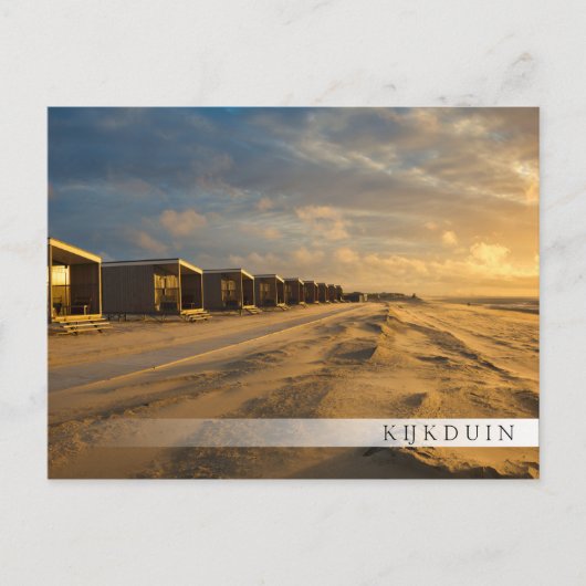 Kogelcabine bij zonsondergang aan de nederlandse k briefkaart (Voorkant)