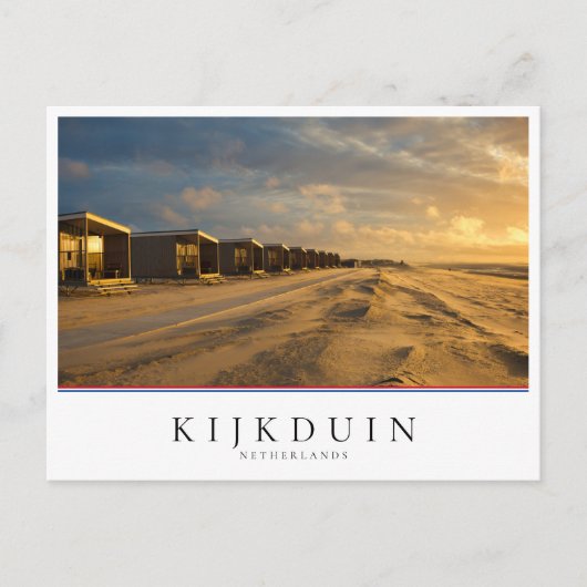 Kogelcabine bij zonsondergang aan de nederlandse k briefkaart (Voorkant)