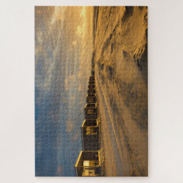 Kogelcabine bij zonsondergang aan de nederlandse k legpuzzel