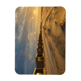 Kogelcabine bij zonsondergang aan de nederlandse k magneet