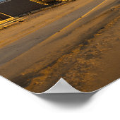 Kogelcabine bij zonsondergang aan de nederlandse k poster (Hoek)