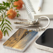 Kogelcabine bij zonsondergang aan de nederlandse k sleutelhanger (Voorkant Rechts)