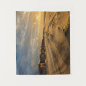 Kogelcabine bij zonsondergang aan de nederlandse k wandkleed (Voorkant)