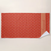 Kogeldemper Corymbia oranje diamantpatroon Strandlaken (Voorkant)