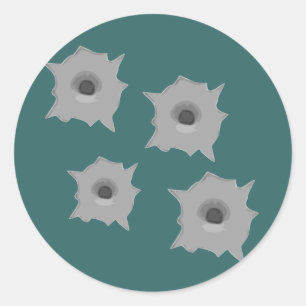 kogelgaten aan de wand ronde sticker