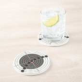 kogelgaten van het pistool van de machine boven he zandsteen onderzetter (Zijkant)