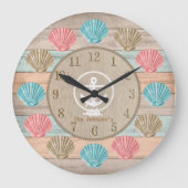 Kogelhout Nautische zeeshells en anker Grote Klok (Voorkant)