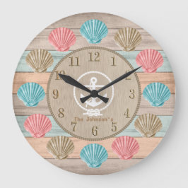 Kogelhout Nautische zeeshells en anker Grote Klok