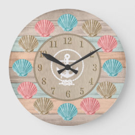 Kogelhout Nautische zeeshells en anker Grote Klok