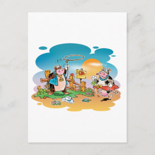 Kogeljongens en koeien briefkaart