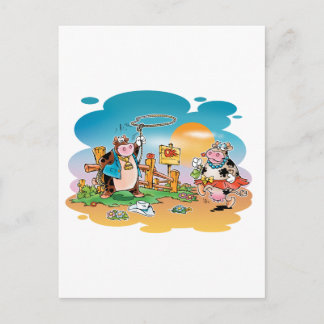 Kogeljongens en koeien briefkaart