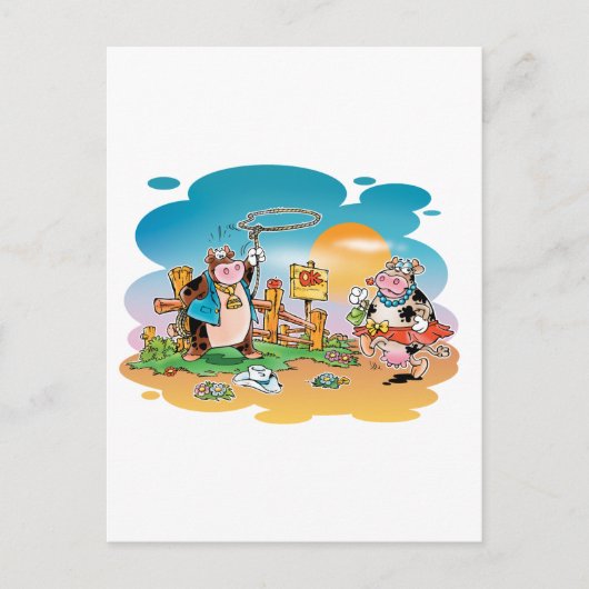 Kogeljongens en koeien briefkaart (Voorkant)