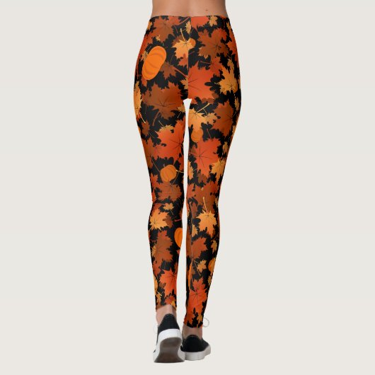 Kogelkleuren, paardebladeren en pompoenen leggings (Achterkant)