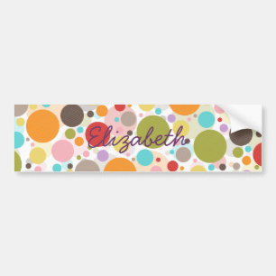 Kogelkleurige driekleurige borrelbubbels polka-sti bumpersticker