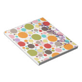 Kogelkleurige driekleurige borrelbubbels polka-sti notitieblok (Schuin)