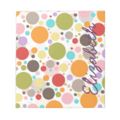 Kogelkleurige driekleurige borrelbubbels polka-sti notitieblok (Voorkant)