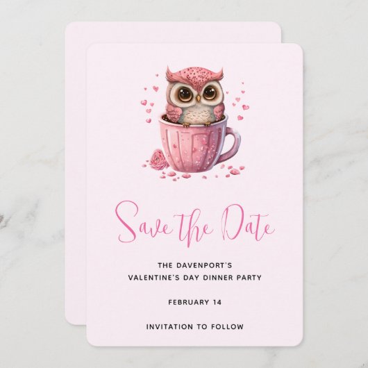 Kogelknol in een Valentijnse partij voor de beker Save The Date (Voorkant / Achterkant)