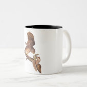 Kogelknollen en eekhoorn Audubon Odd Couple Tweekleurige Koffiemok (Voorkant rechts)