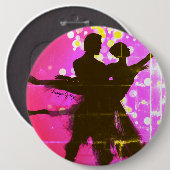 kogelkoppeling in roze stand ronde button 6,0 cm (Voorkant /achterkant)